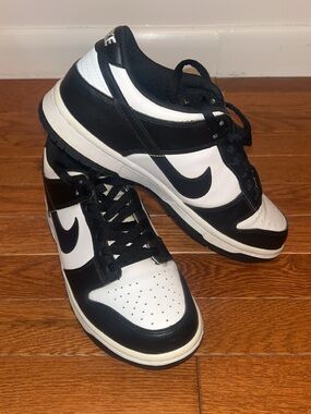Nike Men’s Black & White Low-Top Swoosh Sneakers